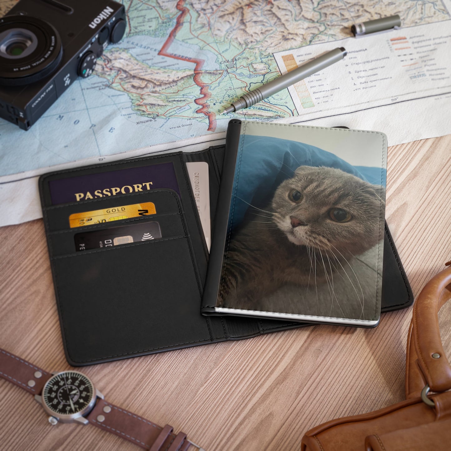 Customised Passport Cover - 3.9’’ x 5.8’’ / Black - Accessories