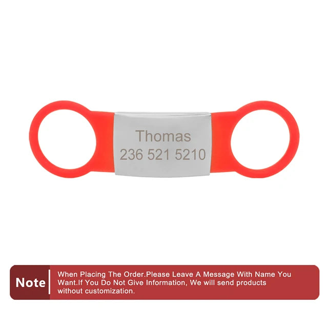 Custom Silicone Name and Phone Tag for Pet Collars