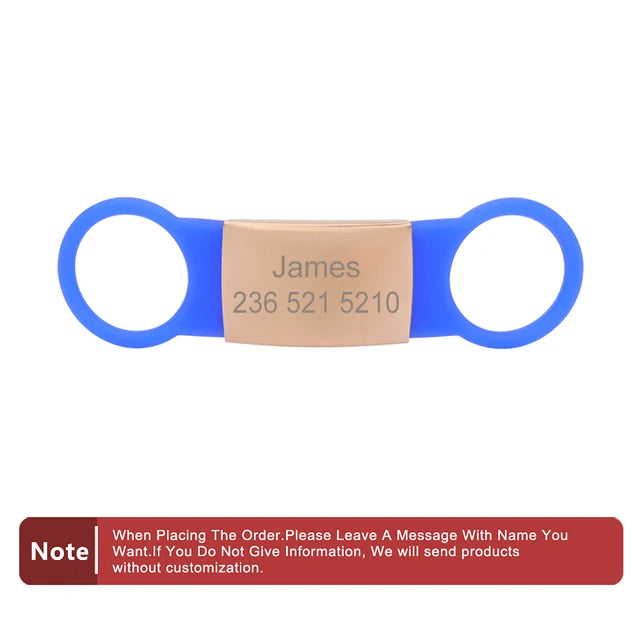 Custom Silicone Name and Phone Tag for Pet Collars