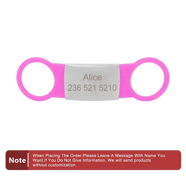 Custom Silicone Name and Phone Tag for Pet Collars