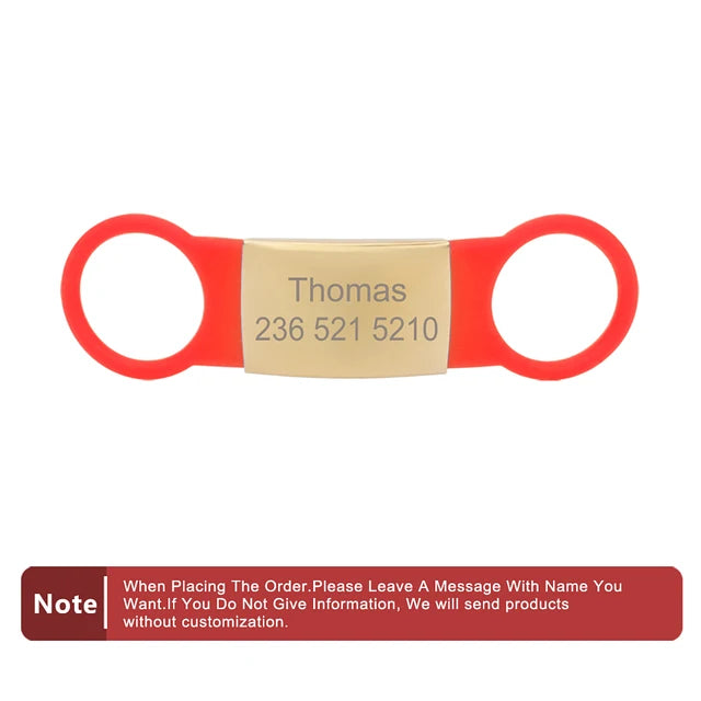 Custom Silicone Name and Phone Tag for Pet Collars