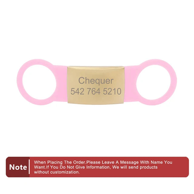 Custom Silicone Name and Phone Tag for Pet Collars