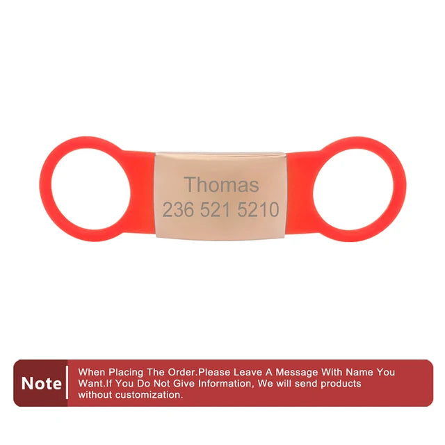 Custom Silicone Name and Phone Tag for Pet Collars