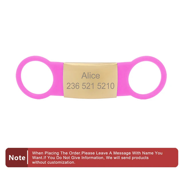Custom Silicone Name and Phone Tag for Pet Collars