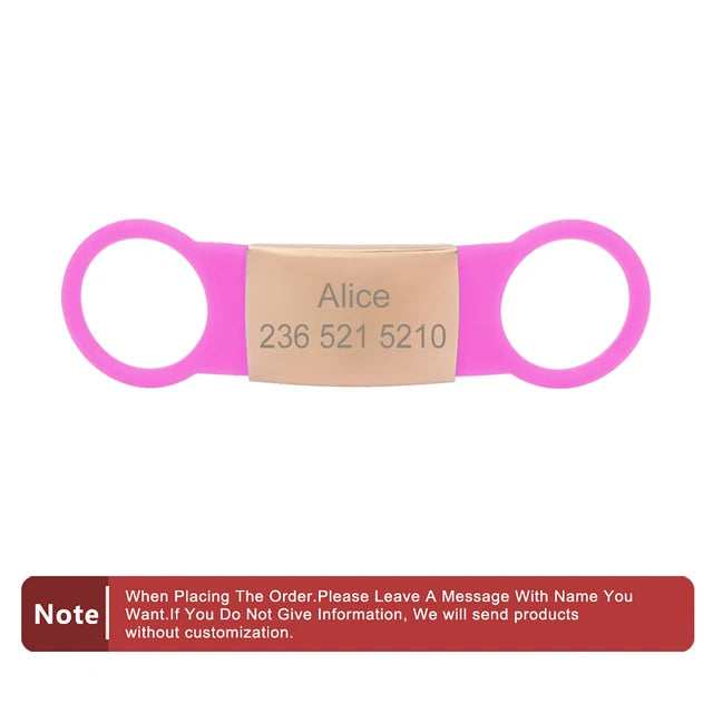 Custom Silicone Name and Phone Tag for Pet Collars