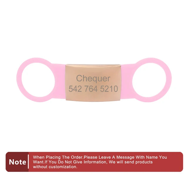 Custom Silicone Name and Phone Tag for Pet Collars