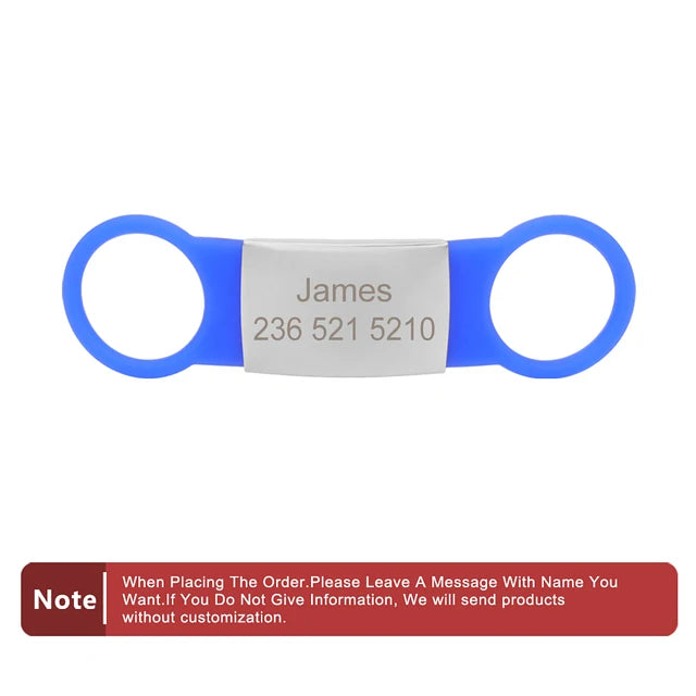 Custom Silicone Name and Phone Tag for Pet Collars