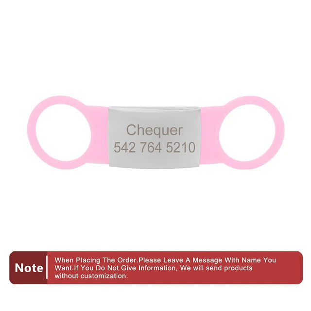 Custom Silicone Name and Phone Tag for Pet Collars