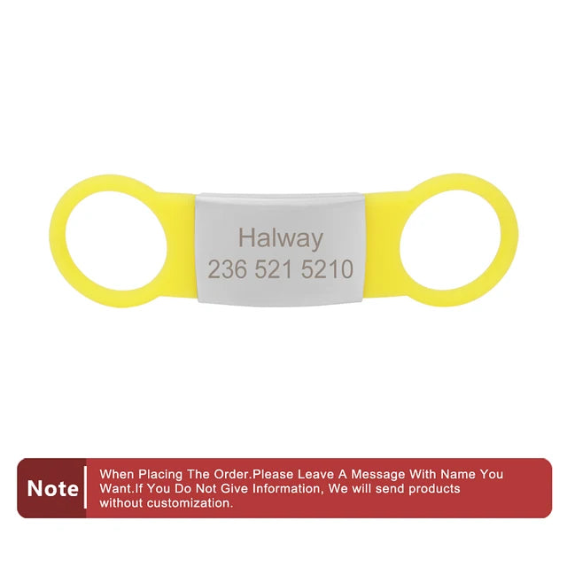 Custom Silicone Name and Phone Tag for Pet Collars