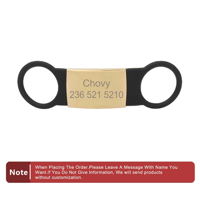 Custom Silicone Name and Phone Tag for Pet Collars