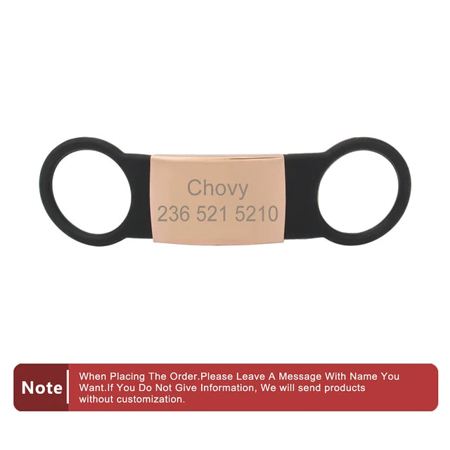 Custom Silicone Name and Phone Tag for Pet Collars