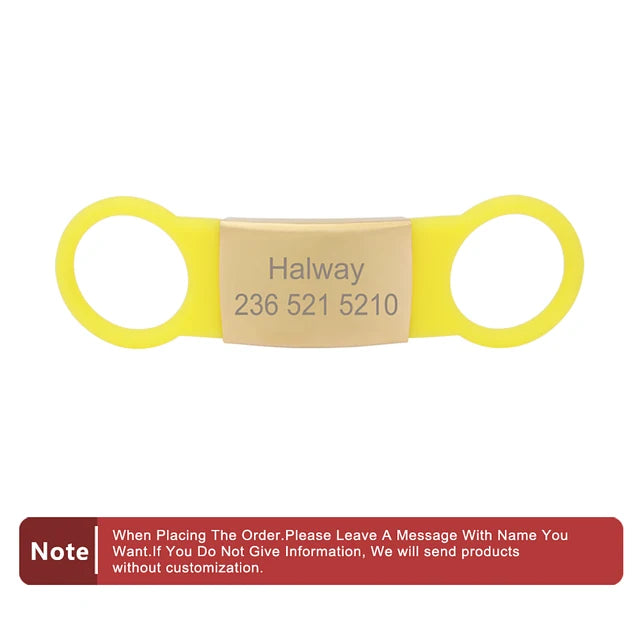 Custom Silicone Name and Phone Tag for Pet Collars