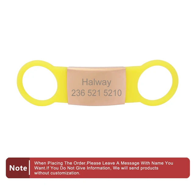 Custom Silicone Name and Phone Tag for Pet Collars