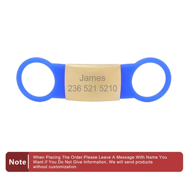 Custom Silicone Name and Phone Tag for Pet Collars