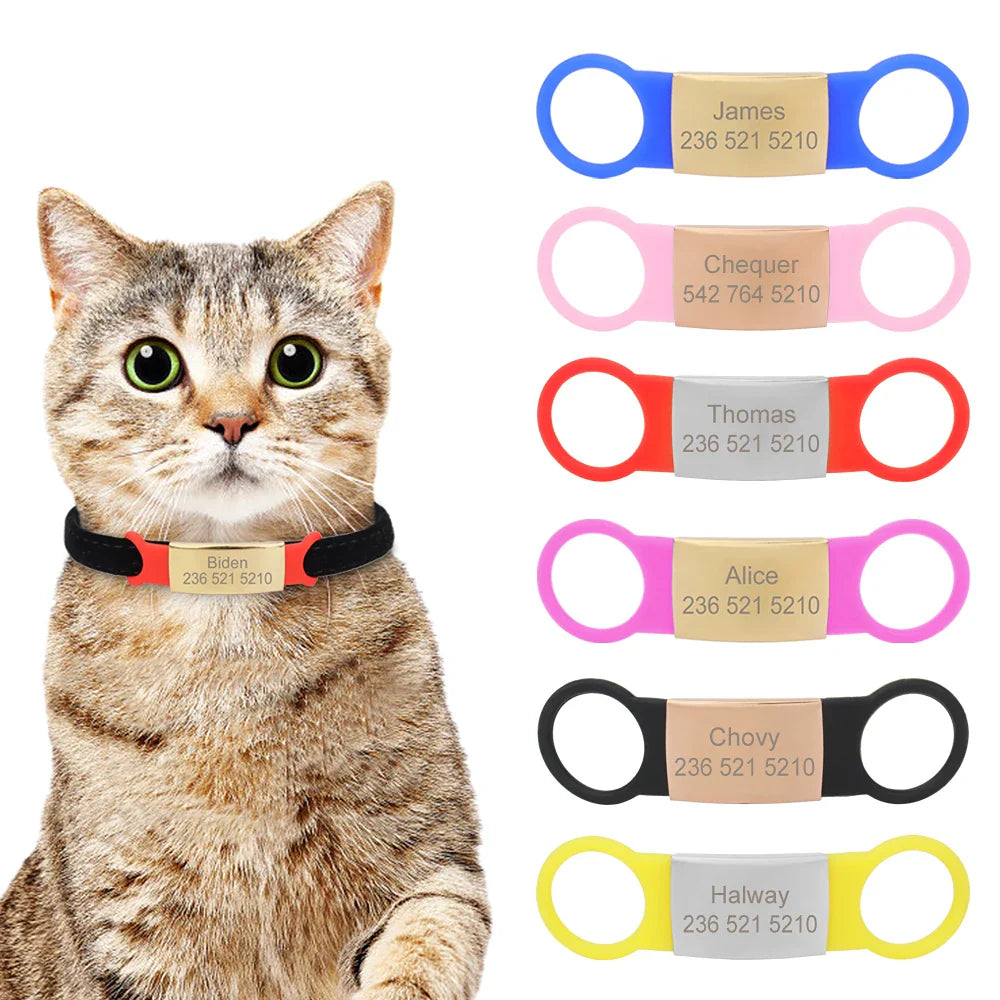 Custom Silicone Name and Phone Tag for Pet Collars