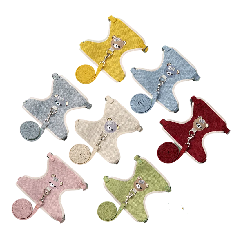 Cute Bear Pet Harness Leash Set