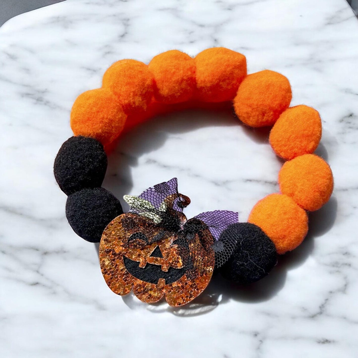 Festive Halloween Collars for Pets: Pumpkin Moon Bat and Hat - Adjustable Sizes - S (15-19cm neck) / Pumpkin