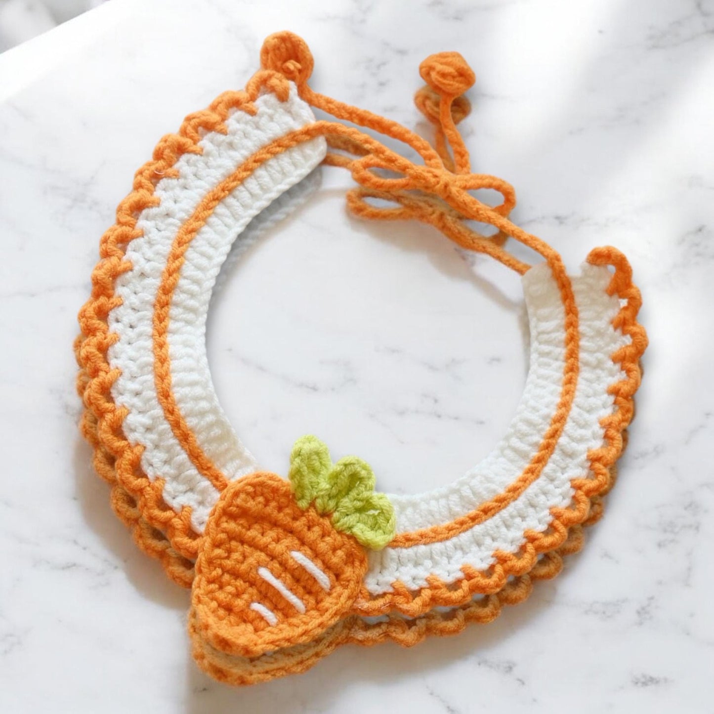 Orange carrot decorated pet collar