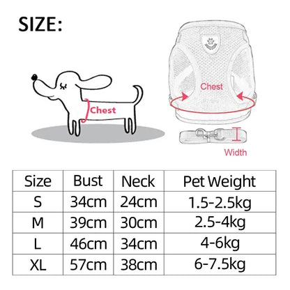 Harness Vest Walking Leash for Dogs and Cats