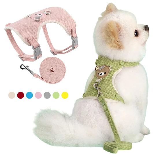 Cute Bear Pet Harness Leash Set