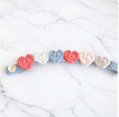 Little hearts pet collar, love symbol